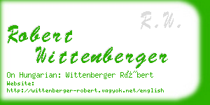 robert wittenberger business card